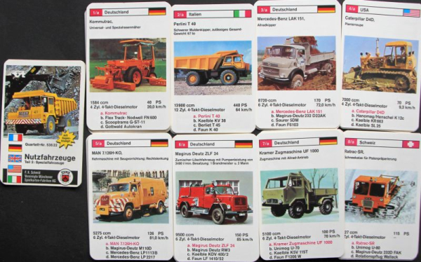Schmid Spiele "Nutzfahrzeuge Teil 2" 1972 Cardgame (10449)